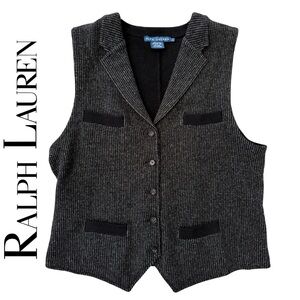 Vintage ⚜️RALPH LAUREN⚜️ Gray and Black Wool & Cashmere Vest